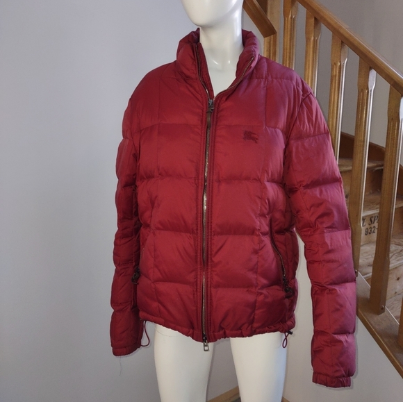 Burberry puffer jacket mens bergundy color - Picture 1 of 15